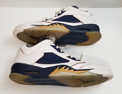 Nike Air Jordan 5 V Retro Low Dunk From Above White Blue Gold Sz