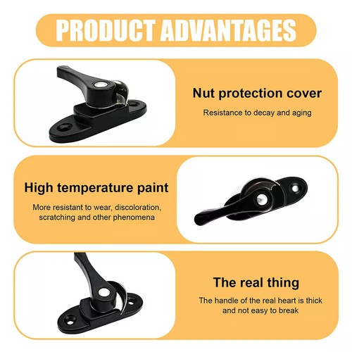 1-10 PCS Solid Stainless Steel Window Sash Lock Security Handle Sliding Hardware - Picture 3 of 10