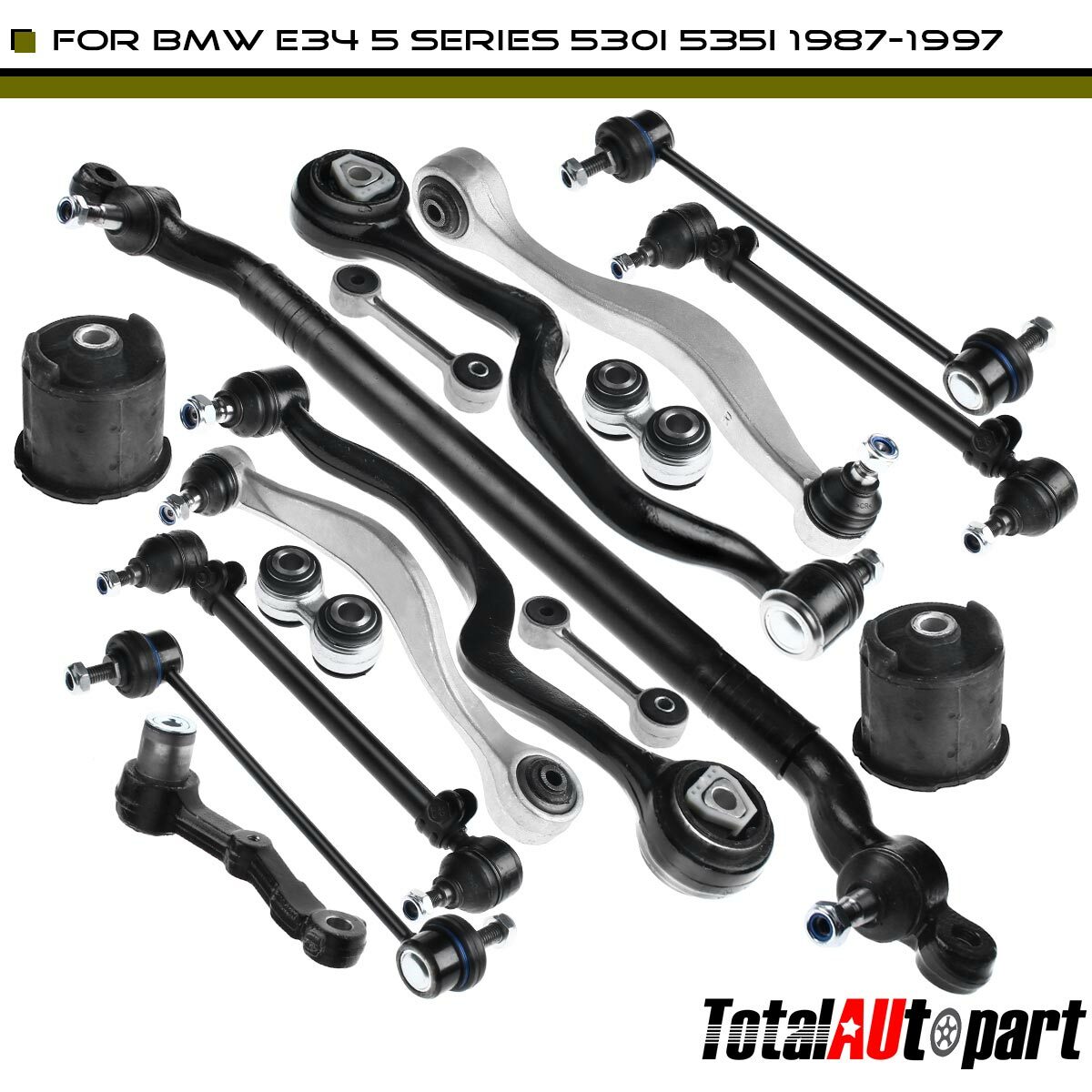 16Pcs Front Suspension Control Arm Tie Rod Ball Joint Kit for BMW