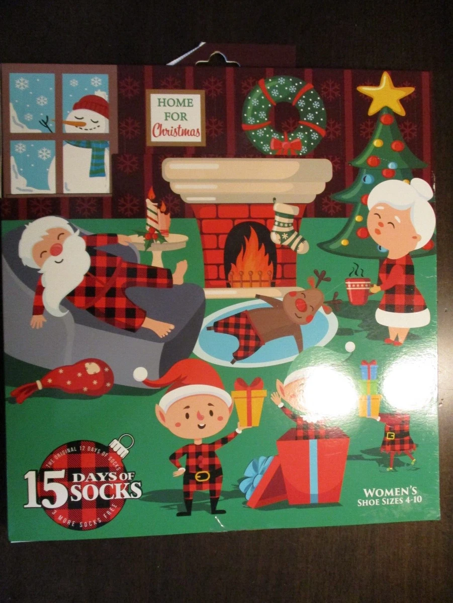 MRS SANTA CLAUS 15 DAYS OF SOCKS CHRISTMAS ADVENT CALENDAR WOMENS SIZE 4-10  NEW | eBay