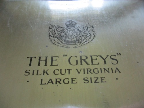 Vintage Cigarette Tin THE GREYS Silk Cut Virginia Large Size Major Drapkin & Co - Foto 10 di 15