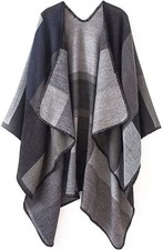 Women's Blanket Shawls Wraps Winter Open Front Poncho Cape Oversized Cardigan...