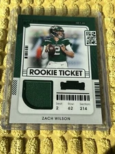 2021 Contenders Rookie Ticket Patch Green Zach Wilson RC WHDZ