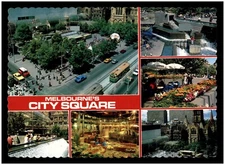 Postcard RPPC - Melbourne's City Square, Melbourne, Victoria