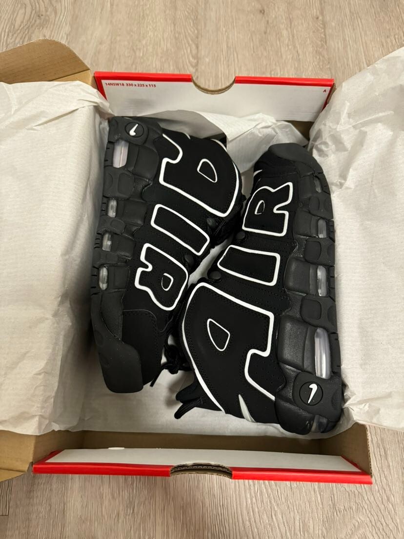 シューズ(男性用) Nike Air More Uptempo \"Black/White Nike Air More Uptempo 96 Cobalt Bliss Black White DV0819-001 Men's