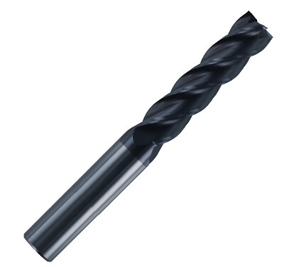 1/4'' 4 Flute Single End Variable Index HP Carbide End Mill AlCrTiN Coated Long