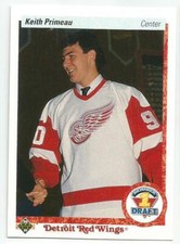 KEITH PRIMEAU 1990-91 UPPER DECK ROOKIE CARD MINT CONDITION DETROIT RED WINGS