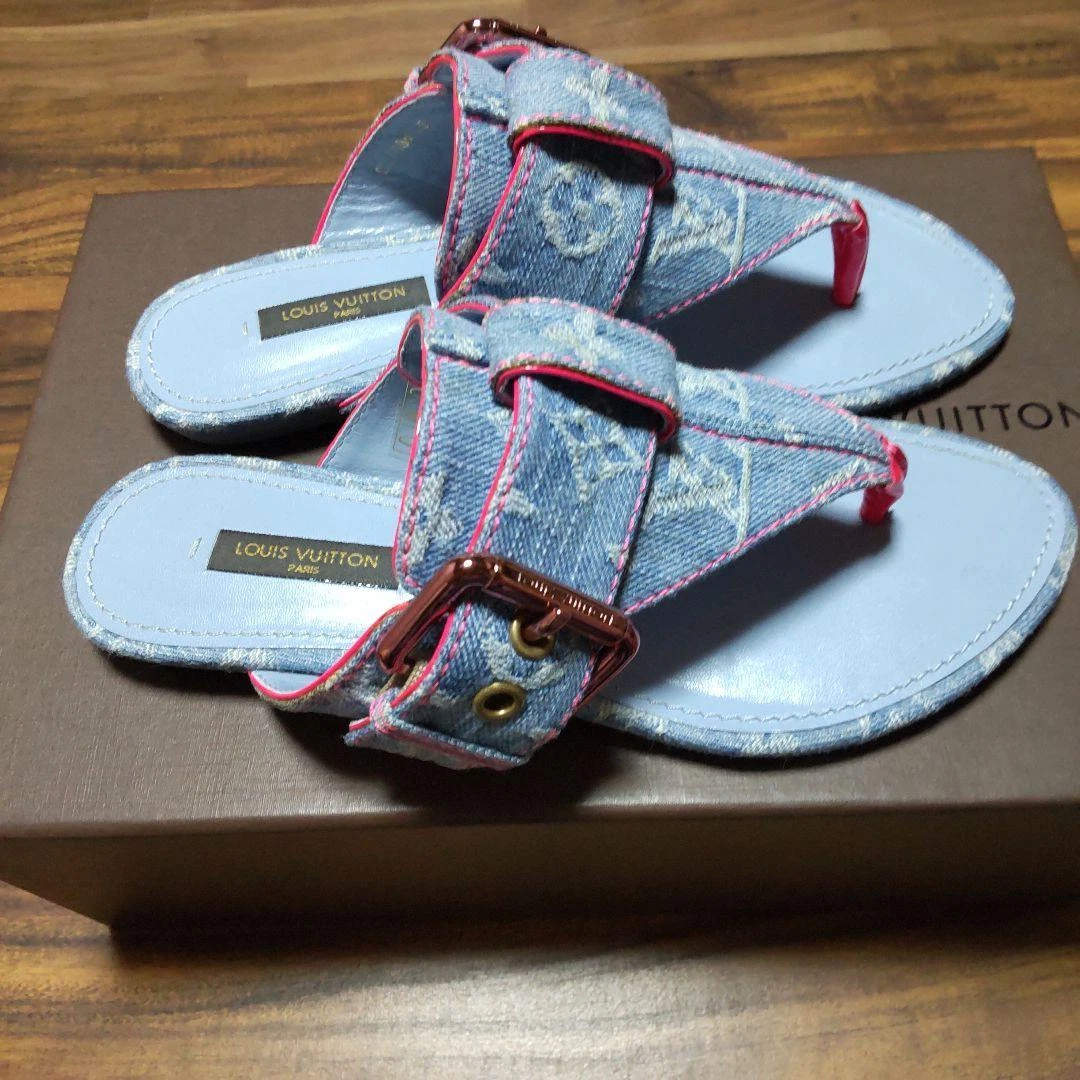 vuitton denim sandals