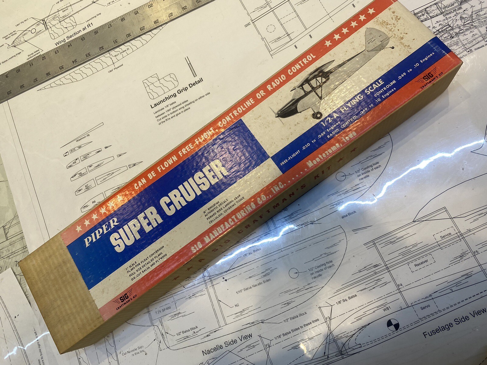 Piper “Super Cruiser” Vintage RC Airplane Kit eBay