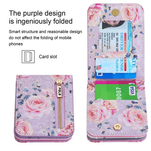 Flower Case For Samsung Galaxy Z Flip 7 6 5 4 3 5G Leather Wallet Card Cover New - Picture 39 of 72