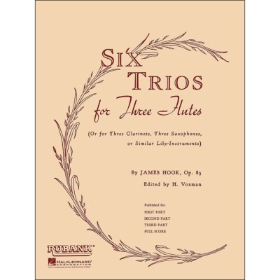 Hal Leonard Six Trios for Three Flutes Full Score
