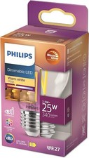 Philips LED Classic E27 WarmGlow Lampe 25 W Tropfenform dimmbar klar warmweiß