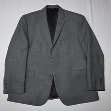 Jos A Bank Traveler 48R Gray Herringbone 100 Wool Blazer Sport Coat Suit Jacket