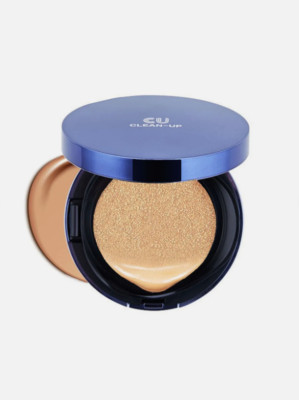K-Beauty / CUSKIN CU Clean-Up Skinfit Cushion Pact 15g + Refill 15g No.21