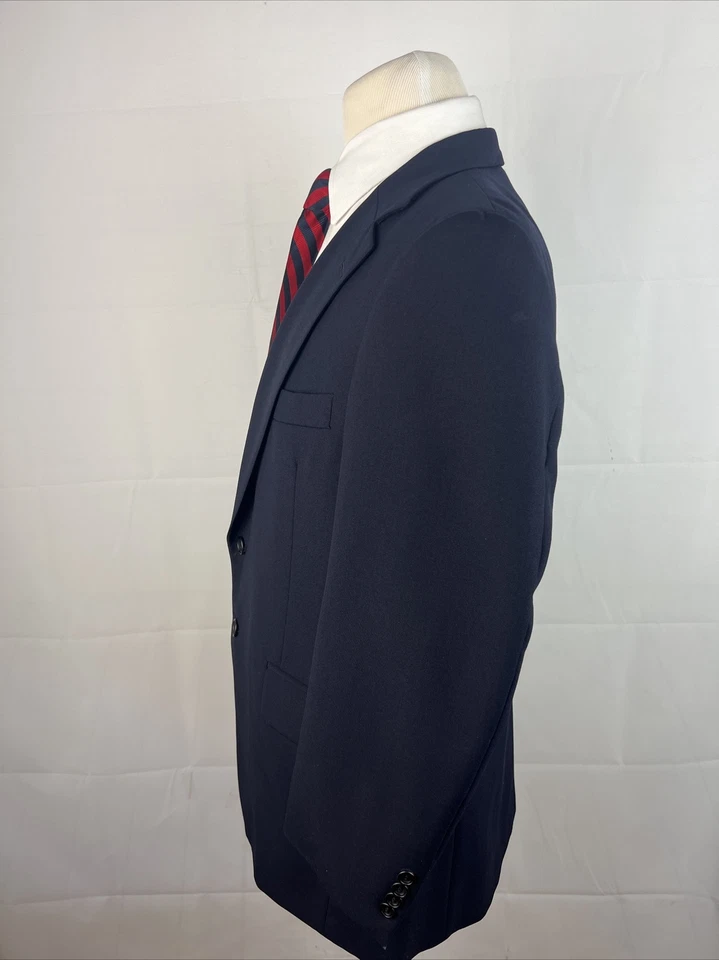 SUPER 100'S Paul Stuart Men's Navy Blue Solid Wool Blazer 40S $1,695 - Image 4 of 4