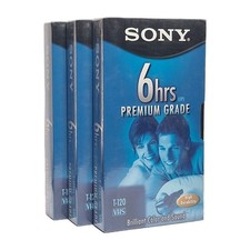 Sony T120VRH Premium Grade VHS Video Tapes 3 NEW Factory Sealed Fast Shipping