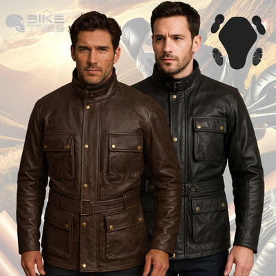 Motorbike Motorcycle Trailmaster Vintage Waxed Leather Jacket   Bike Tribe Coat