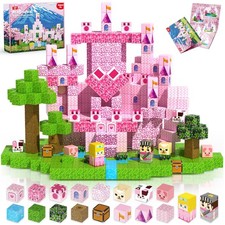 Magnetic Blocks - 100PCS Magnetic Building Block for Kids, Pink Princess Castle