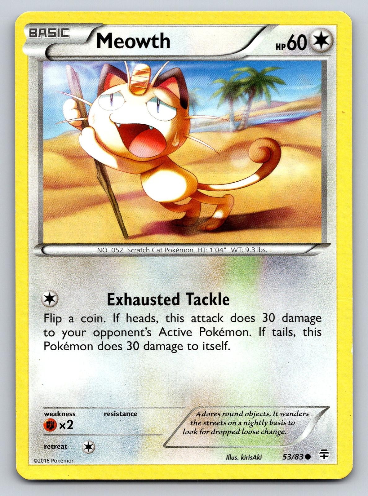 Meowth 53/83 Common Generations Pokemon Lightly Played