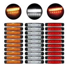 90 X SEGNALATORE LUCE INGOMBRO 6 LED SMD 24V 24VOLT 3 COLORI CAMION RIMORCHI 
