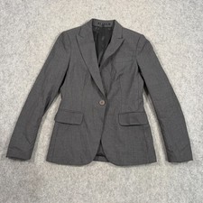 Theory Charcoal Gray Lynnia Single One-Button Blazer Jacket Women's Size 2