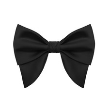 Oversized Bow Ties for Men, Satin Mens Bowtie Adjustable Pre-tied Bowties Black