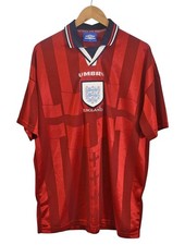 England Umbro 1997-1999 Red Away Football Shirt UK Size XL