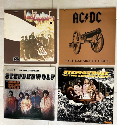 Lot of Four Classic Rock Vinyl - AC/DC, Led Zeppelin, Steppenwolf(2) | eBay