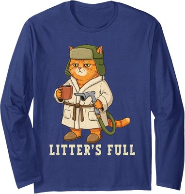 Litter s Full Cat Christmas Grumpy for Cat Lovers Long Sleeve T-Shirt