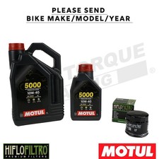 Motul 5000 4T 10W40 Motorcycle Engine Oil 10W-40 5 Litres 5L + Hiflo Oil Filter 7.61 per litre