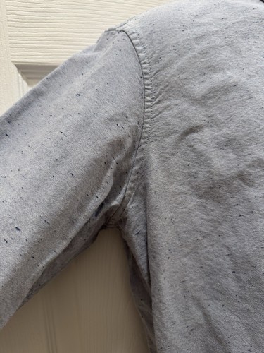Gap Blue Chambray Long Sleeve Button Down Shirt Medium Slub Cotton Pocket - Picture 8 of 13
