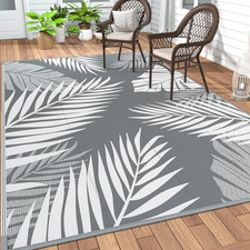 Outdoor Rug 5' X 8' Waterproof for Patios Clearance, Reversible Plastic Straw Ca