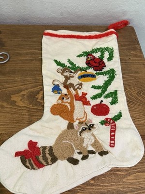 Finished Dimensions Crewel Stitchery STOCKING KIT ANIMALS TRIMMING THE TREE