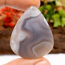 Natural Botswana Agate Pear Cabochon 40 Ct Loose Gemstone 36X30mm Jewelry Making