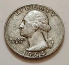 1964 D Washington FILLED MINT MARK Quarter 90% Silver       (XX7)