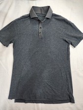 Lululemon Polo Shirt Mens Small Charcoal Gray Cotton Performance Stretch Golfing