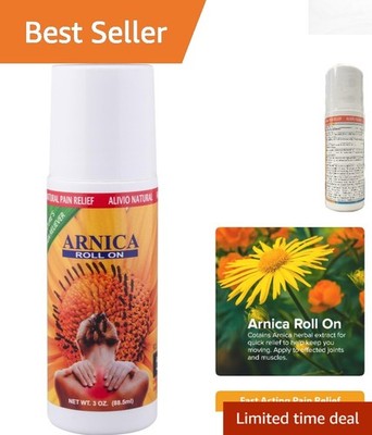 Max Strength Arnica Roll On   3 oz Clear Gel for Joint Pain and Comfort