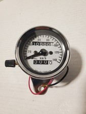 Motorcycle Mini Speedometer W Trip Meter -chrome White - Kmh