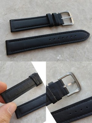SEIKO VINTAGE SCHWARZ LEDER UHRENARMBAND CINTURINO 18MM MIT STAHLSCHNALLE NOS