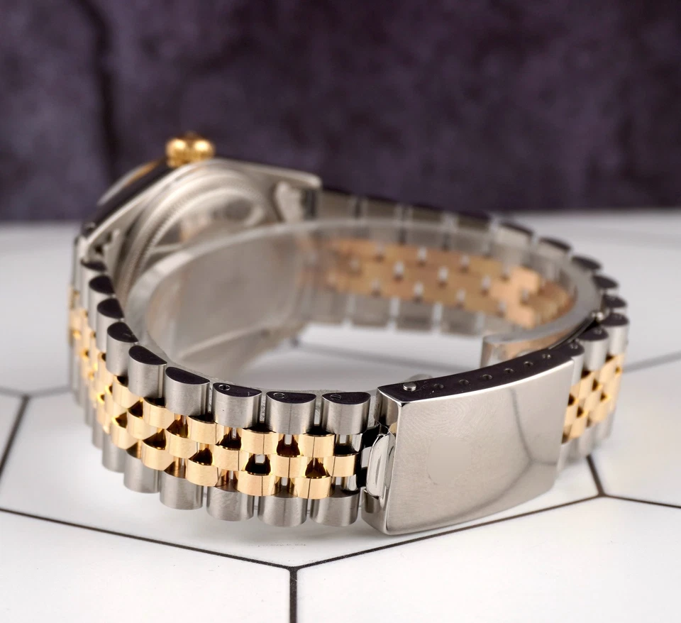 Rolex Datejust 36mm Yellow Gold Fluted Green Diamond Dial Jubilee Watch - Image 4 of 4