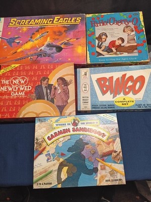5 Vintage Board Game Lot- See Photos & Details 100% COMPLETE MB-WHITMAN