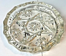 Vintage Ashtray Cut Crystal Glass 8" Man Cave Garage Bar Home Decor