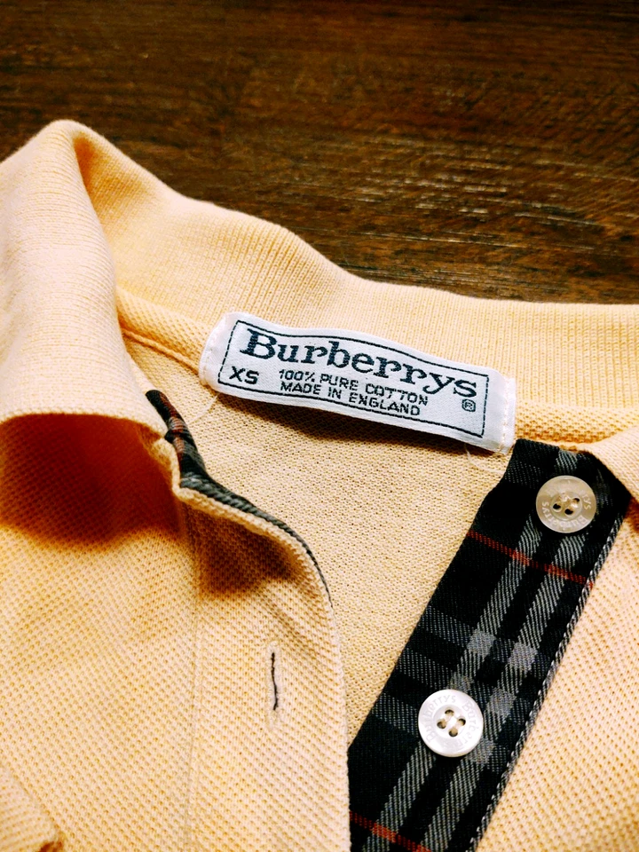 Top manga corta BURBERRY estilo POLO 100 % algodón (XS) piqué salmón Foto 4 de 4