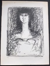 Federico Righi ritratto litografia "ragazza romana" matita firmata e numerata 7/20