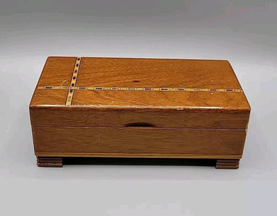 Vintage DI Alpen Wooden Jewelry Music Box Approx 7.5''Lx4''Wx3''H