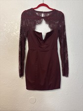 House Of London C B, Burgundy Cutout, Size Small Lace Long Sleeves. NWOT