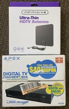 Apex DT250a Digital TV Converter Box Antenna Remote COMPLETE W/boxes Manuals Etc
