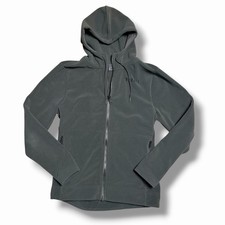 NOBULL Micro Fleece Full Zip Gray Hooded Jacket Unisex Pockets Medium Gym Train