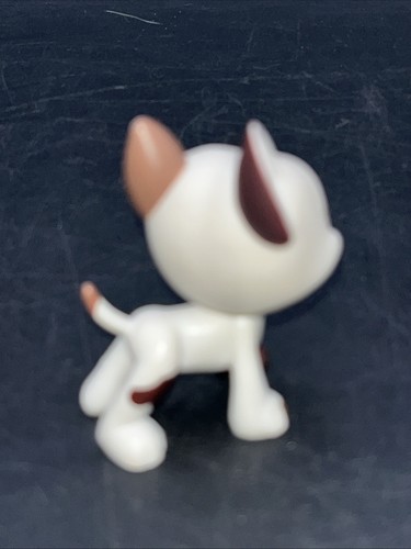 Littlest Pet Shop LPS #750 Great Dane White Brown Teardrop Brown Eyes - Picture 2 of 6