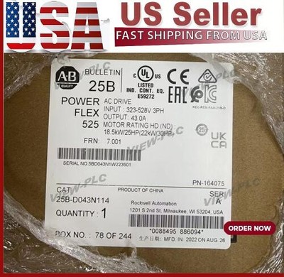Allen-Bradley 25B-D043N114 /A PowerFlex 525 AC Drive 30HP/22KW 25B-D043N114